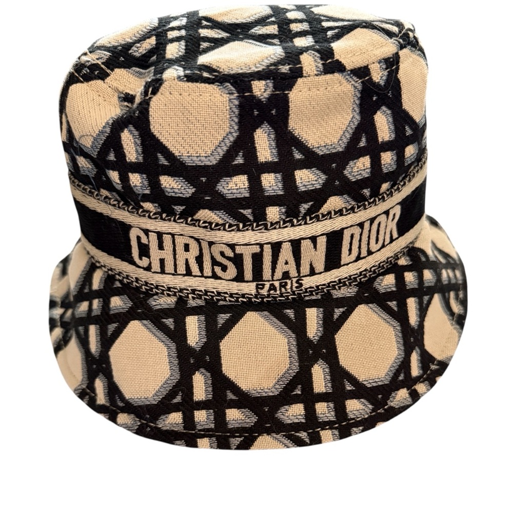 Dior Beige and Dark Blue Graphic Bucket Hat - Picture 4 of 4
